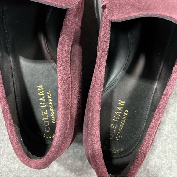 Cole Haan Burgundy Suede Loafers - Picture 6 of 9